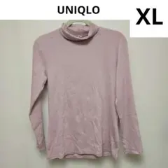 UNIQLO タートルネック 長袖カットソー ピンク XL