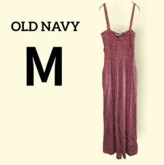 OLD NAVY【M】ドット柄 オールインワン サロペット ワイドパンツ 赤