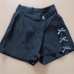 キュロットスカート ブラック リボン付き