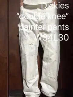 Dickies ダブルニー 白ペインターパンツ リアルワーク