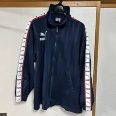 【PUMA】 ジャージ トラックジャケット ビッグロゴ メンズM ネイビー