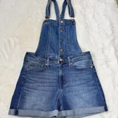 GUESSデニム サロペット オーバーオール ピンクゴールド ボタンジップアップのサムネイル