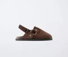 ZARA 編み込みレザークロッグサンダル ミュール サイズ40 - メルカリ