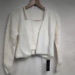 ホワイトカーディガン・キャミソールセット