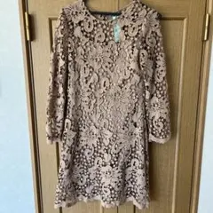 総レースワンピース オケージョンドレス ブラウン