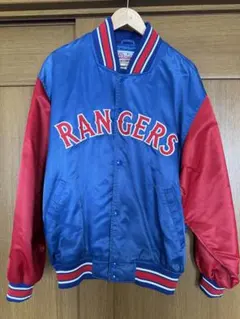 90s MLB レンジャース　スタジャン　ジャンパー　ナイロンジャケットのサムネイル