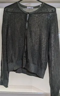 ↓値下げ↓GU シアーラメショートカーディガン 3XL オリーブ　新品、美品