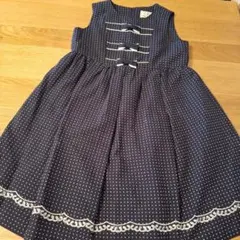 KUMIKYOKU ドット柄ノースリーブワンピース L120〜130