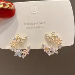 バタフライ フラワー ピアス 花 蝶々のサムネイル