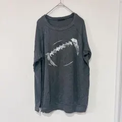 ZUTTER【S】グレー 七分袖カットソー 骨プリント