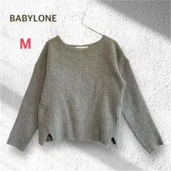 バビロン ニット セーター M グレー ウール混 シンプル プルオーバー