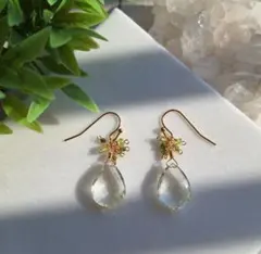 14kgfグリーンアメジスト　ピアス