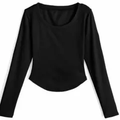 【新品】GRL ラウンドヘムロングTシャツ［ru1907］ブラック　M