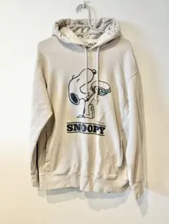 【美品】ユニクロ UT スヌーピー パーカー Lサイズ ベージュ系