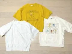 3枚セット　GU/ジーユー　スウェットTシャツ半袖　130　セサミストリート無地