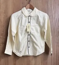 Petitcan 長袖シャツ ブラウス 丸襟 無地 生成り系 未使用