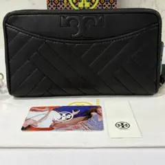 新品同様‼️ 現行　トリーバーチ　財布　長財布　キルティング　ラウンドファスナー