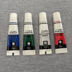 アクリル絵の具セット 25ml 青 緑 白 赤