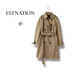 ESTNATION レディース　トレンチコート　ベージュ　Sサイズ　ベルト付きのサムネイル