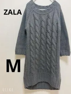 ZALA ザラ　ニットワンピース　ニット　セーター　グレー