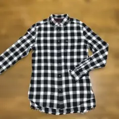 【正規品お買い得】DIESEL チェック柄 長袖シャツディーゼルブラックホワイト