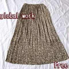 グローバルワーク global work ロングプリーツスカート 花柄