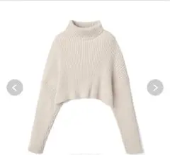 《GRL》タートルネッククロップド丈ニットトップス