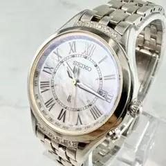 美品 SEIKO セイコー ルキア ソーラー電波時計 1B35-0AB0 デイト