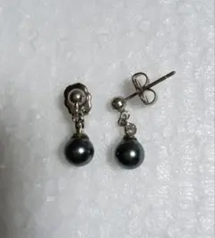 期間限定セール！ブラック真珠ドロップピアス