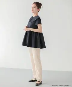 新品 fitmore サイドパールストレートパンツ M アイボリー