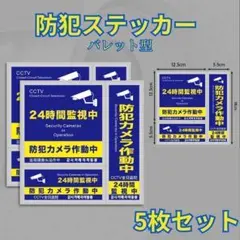 防犯ステッカー　防犯対策 5枚　防犯シール セキュリティステッカー 防犯カメラのサムネイル