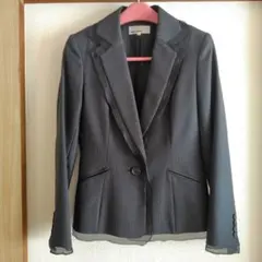 JUNKO SHIMADA ストライプ レース ジャケット 40 グレー系