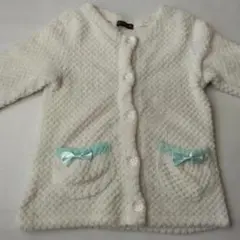 お値下げしました！　160　アウター　長袖　白　リボン付き　もこもこ　ジャンパー