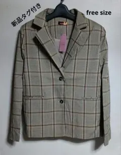 [新品タグ付き] グレンチェック柄　テーラードジャケット　free size