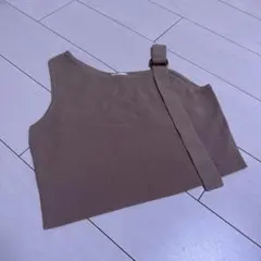 GU ジーユー　ベージュ リブビスチェ 調整可能ストラップ