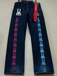 美品 CUNE 2連うさぎ デニムパンツ ジーンズ 28 日本製 マンモス社 