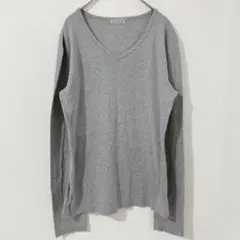 【BEAMS】ビームス Vネック長袖カットソー グレー 綿100% M 日本製のサムネイル