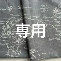 世界地図柄 生地 プリント生地 グレー 1M〜