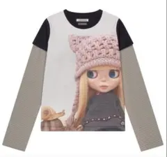 週末限定Tシャツ　韓国　長袖　coyseio＊Blythe ワンピース 韓国】COYSEIO×BLYTHEドールプリント長袖Tシャツ レイヤードカットソー