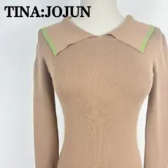 TINA:JOJUN ティーナジョジュン 襟付きニット 長袖 バイカラー M