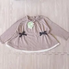 プティマイン　チュニック　トレーナー　ペプラム リボン　80 新品　女の子