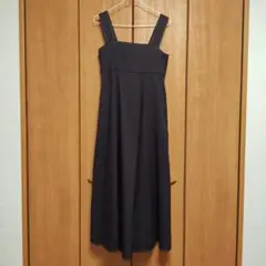 Heather ジャンパースカートステッチボリュームジャンスカ Sサイズ 黒