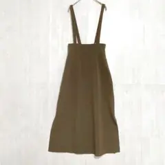 ジュノア　サスペンダー Aライン ロングスカート　茶　M