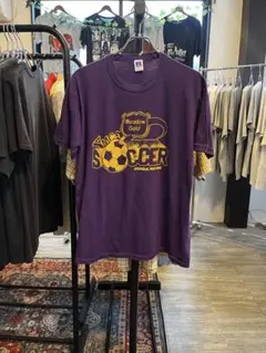 90s ラッセル アスレチック USA製 サッカー Tシャツ パープル Lサイズのサムネイル