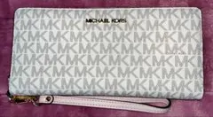 MICHAEL KORS MKロゴ長財布 ホワイト/ピンク