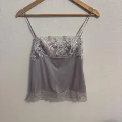 ワコール　スタジオファイブキャミソール 花柄刺繍レース パープル系
