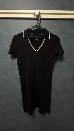 TOMMY HILFIGER ブラック ポロシャツ ワンピース XS/P 襟付き