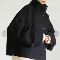 美品　セレクトモカ　ショートコート　スタンドカラー F ゆったり　オーバーサイズ