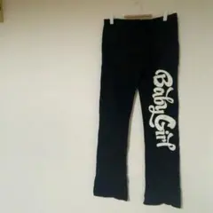 Baby Girl プリント ブラック イージーパンツ 黒　ズボン