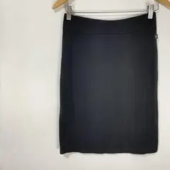 美品 agnes b. タイトスカート ひざ丈 シンプル レーヨン混 ブラック